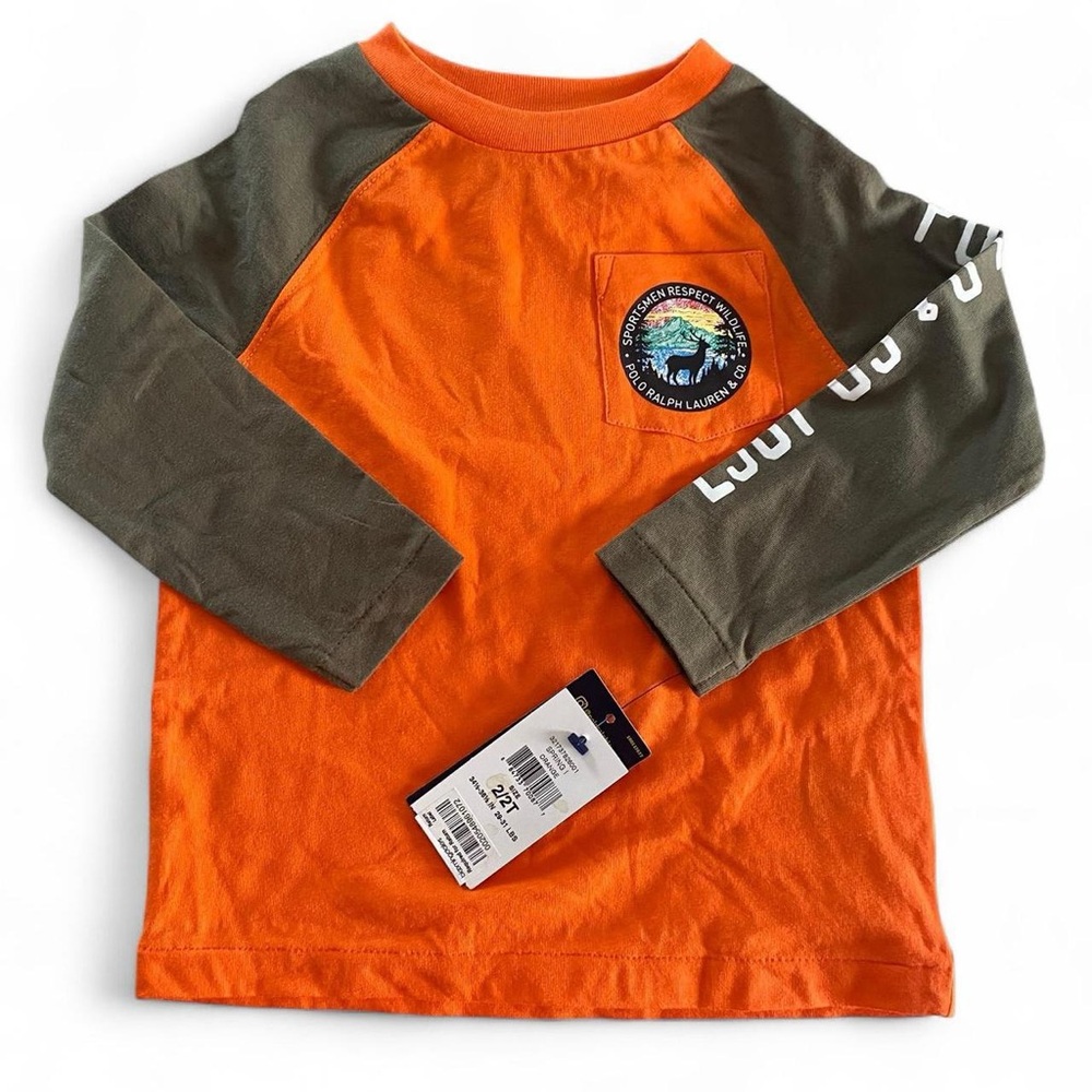 POLO by Ralph Lauren Orange & Army Green Raglan Long Sleeve